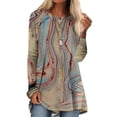 thumbnail image 1 of Camiseta con estampado abstracto para mujer, camiseta de manga larga, blusa tipo túnica informal para mujer, camiseta para uso diario, 1 of 2