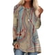 thumbnail image 1 of Camiseta de manga larga para mujer, camisetas holgadas con estampado abstracto, cuello redondo, informal, con dobladillo alto y bajo, longitud media, 1 of 2