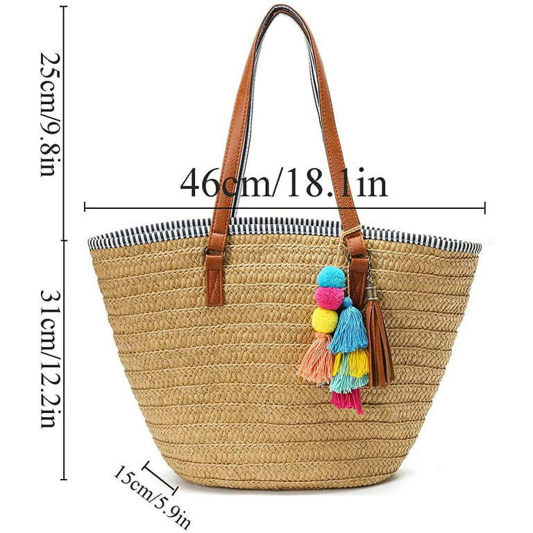 OWGSEE Straw Beach Bag, Small Straw Purse for Women Summer Woven