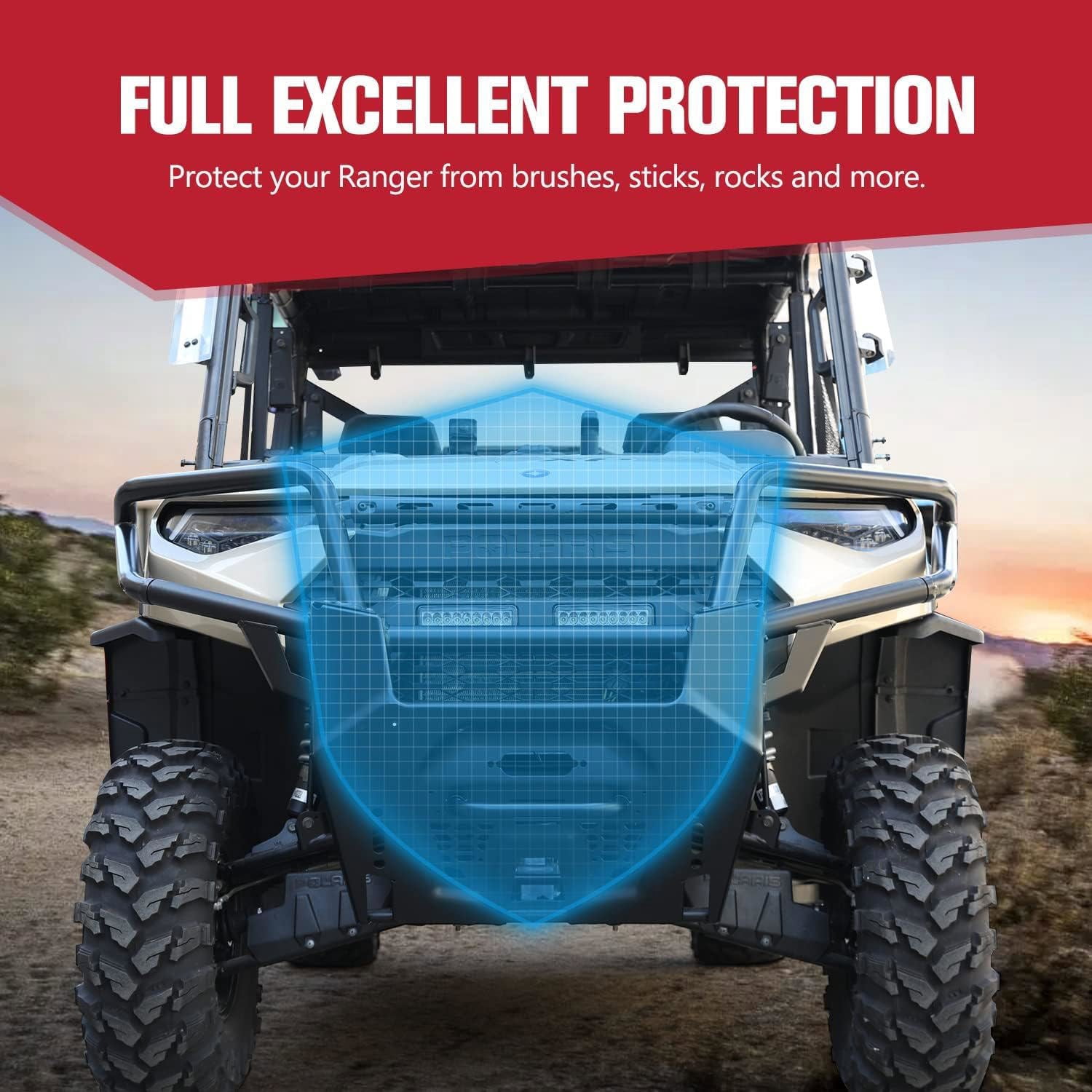 A & UTV PRO Front Bumper for 2018-2023 2024 Polaris Ranger XP 1000 / Crew XP 1000 / Ranger 1000 / Ranger 1000 XP Accessories, Replace OEM #2882531
