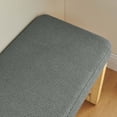 thumbnail image 5 of Compact Dark Gray Entryway Bench with Solid Wooden Frame & Soft Cushion, Small Bedroom Ottoman Bench for Limited Spaces, 5 of 7