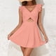 thumbnail image 5 of Traje de baño de 2 piezas para mujer, trajes de baño para mujer, traje de baño de mujer con volantes y aberturas, vestido de baño con cuello cruzado, traje de baño para mujer, 5 of 9