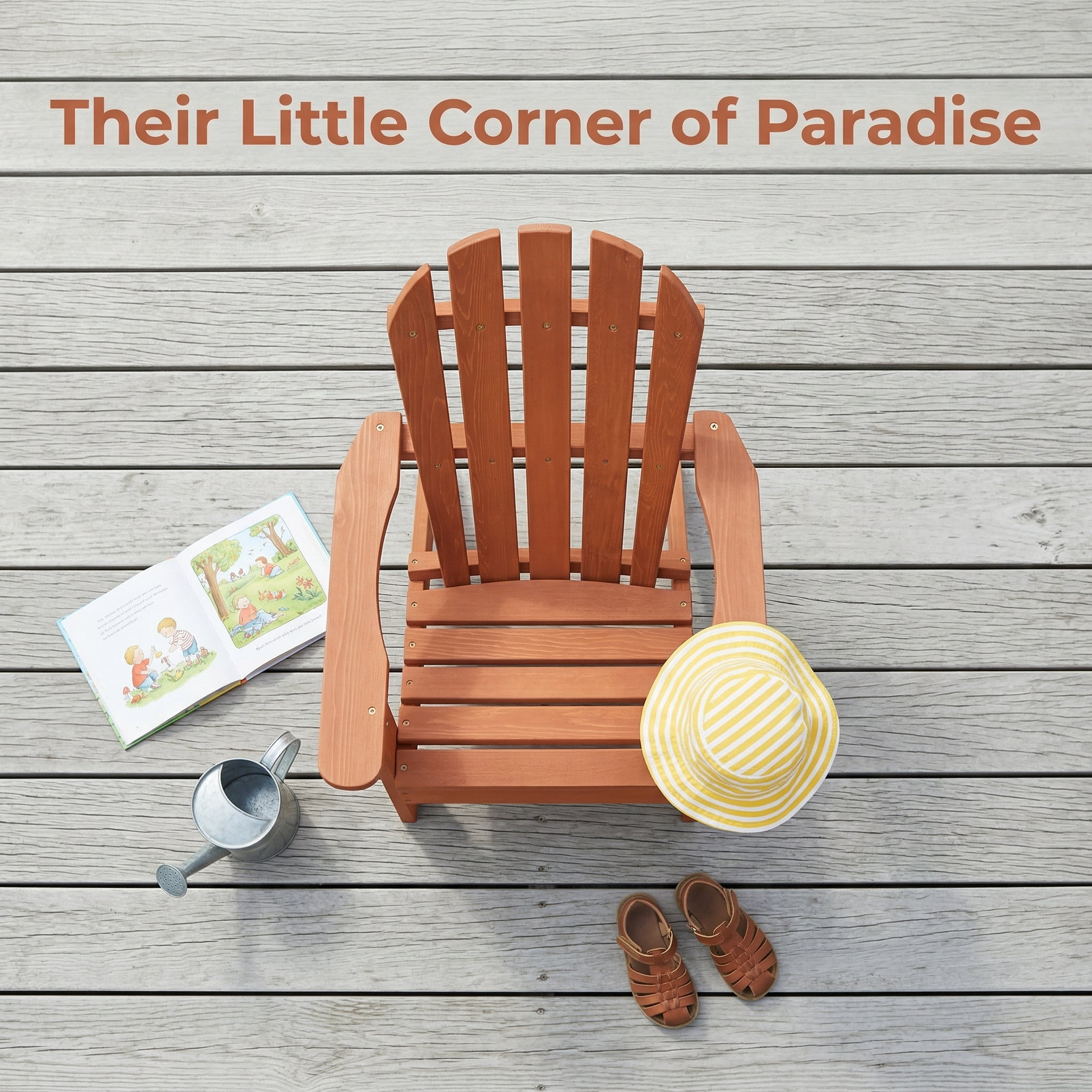 NOBOLEA Solid Wood Kids Adirondack Chair, Hemlock Outdoor Beach & Camping Seat, Safe Indoor Playroom Furniture, Easy Assembly Gift for Ages 3-10
