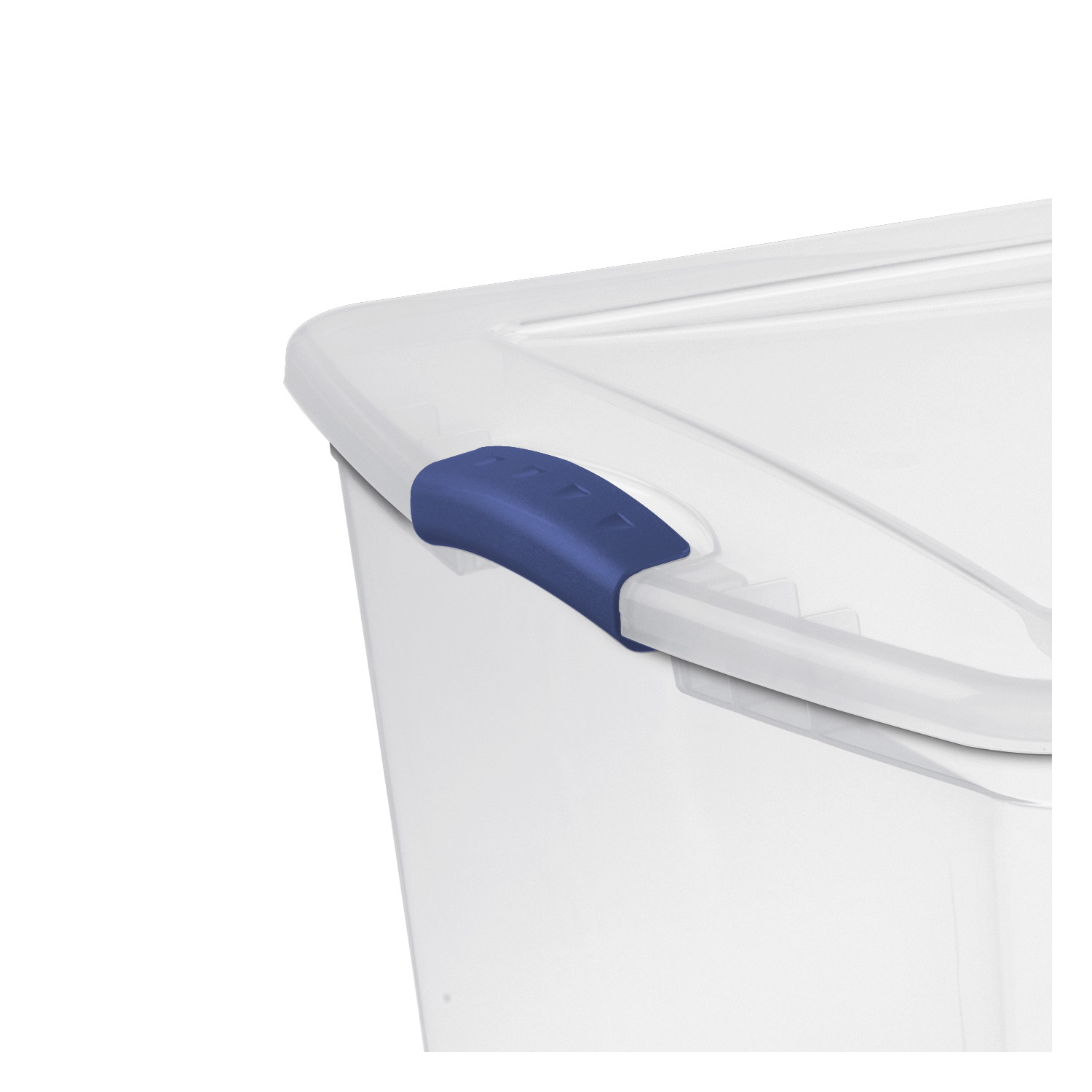 Sterilite 105-Quart Latching Storage Bin, Clear with Blue Handles photo 6