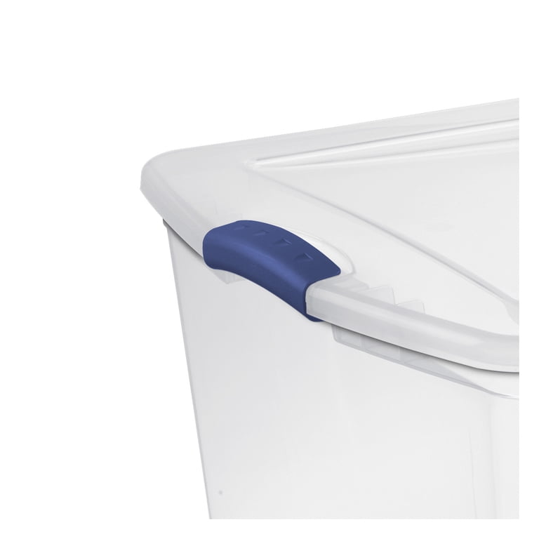 Sterilite 105 Qt Clear Storage Bin with Latch Lid - Blue, 4 Pack photo 6