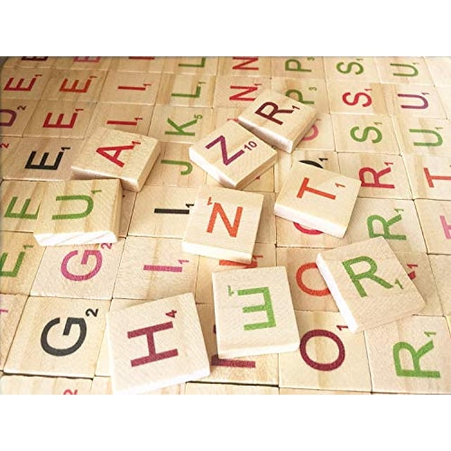 Abbaoww 200 Pcs Letras de Madera Coloridas Azulejos Mayúsculas para Manualidades DIY, Colg Abbaoww Abbaoww
