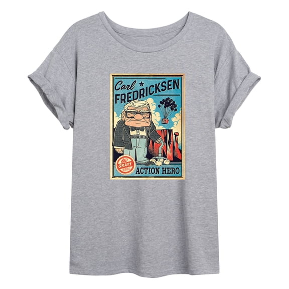 Up - Carl Action Hero - Juniors Cropped Cotton Blend T-Shirt