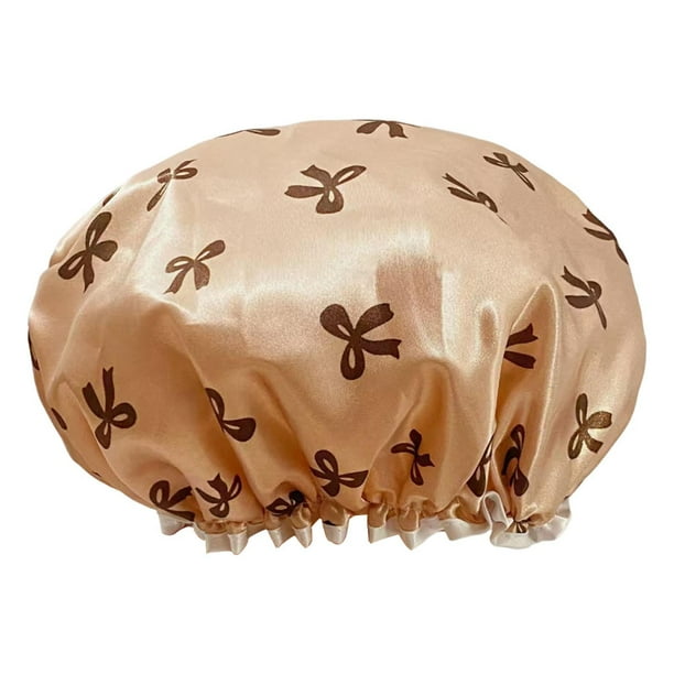 Gorro de ducha impermeable, accesorios reutilizables para uso en salones, hoteles y hogares. Oro
