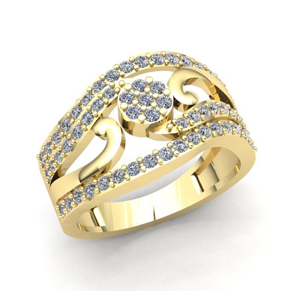 3carat Round Brilliant Cut Ladies Bridal Cluster Fancy Anniversary Engagement Ring Solid 18K Rose, White or Yellow Gold G SI1