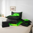 thumbnail image 4 of Green Soccer Full Comforter Set - Neon 3D Grid 7 Piece Bedding All Season Includes Comforter, Sheets & Pillow Cover Sports Game Bed Set Super Soft Microfiber, 4 of 5
