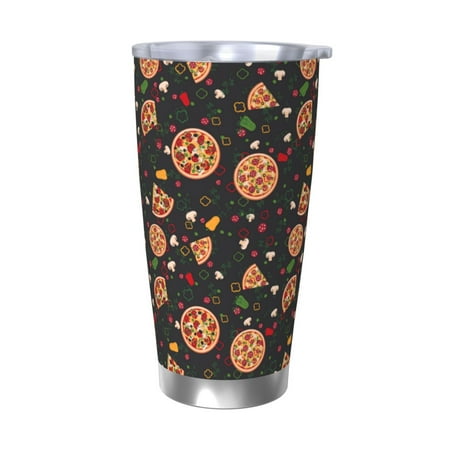 

Salouo Pizzas Mushrooms Print 20oz Tumbler with Lid Stainless Steel Vacuum Insulated Tumbler Durable Insulated Coffee Mug Thermal Cup with Splash Proof Sliding Lid-Without Straw