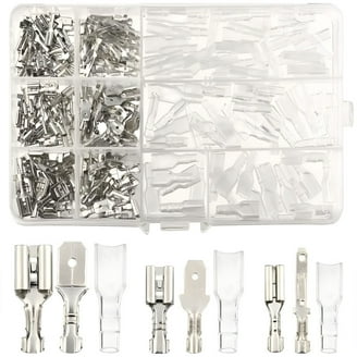 Jual 180Pcs 2.8/4.8/6.3mm Electrical Wire Connector Crimp Terminals Female Male Spade Connectors Assortment Kit I.1438027045