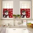 thumbnail image 4 of Merry Christmas Kitchen Curtains and Valances Set, Snowman Snowflakes Scarf Hat Winter Red Rod Pocket Window Valance 18 Inch Window Curtain Panels for Living Room Bedroom Laundry, 27.5x24in, 3 Pieces, 4 of 7