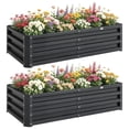 thumbnail image 1 of Outsunny 4' x 2' x 1' Set of 2 Raised Garden Bed, Grey, 1 of 10