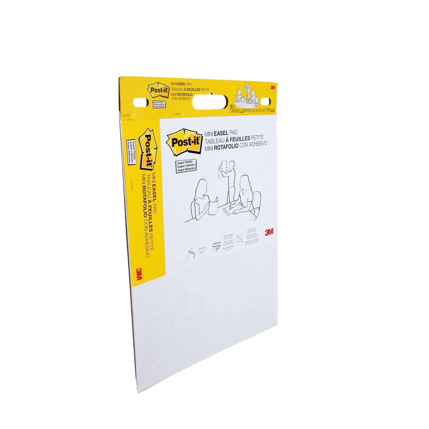 Post-it® Super Sticky Mini Easel Pad 577SS, White 15 in. x 18 in. (38.1 cm x 45.7 cm), 20 Sheets/Pad, 1 Pad/Pack