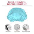 thumbnail image 5 of YFYANG Women's Double Waterproof Shower Cap, Blue Line Texture Reusable Hair Cap for All Hair Styles and Head Sizes, 5 of 9