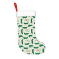 thumbnail image 2 of Daiia Cartoon Crocodile Print Christmas Stocking，18"Large Knitted Xmas Stocking for Kids, Family Stocking for Fireplace Christmas Holiday Party Decoration, 2 of 7