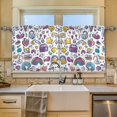 thumbnail image 2 of Yayeee Kitchen Curtains Set of 2 Light Filtering 57"x36" Over Sink Window Panels, Purple Doodle Pattern, 2 of 7