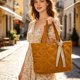 thumbnail image 1 of Bolsa de hombro acolchada de plumón para mujer, bolso de gran capacidad para trabajo, escuela, uso casual y desplazamiento diario, con correas ajustables., 1 of 6