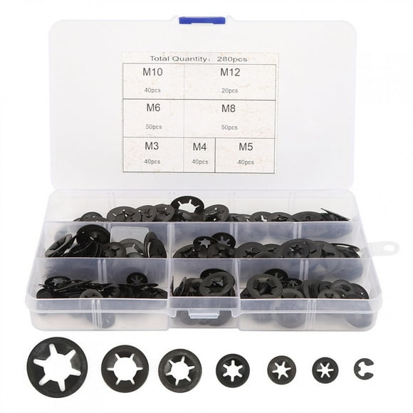 Washers Fastener,280pcs Internal Tooth Lock Bearing Clamp Tooth Lock Washers Rapid Response