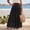Black, variant on Women's Smocked Elastic Maxi Skirt, Waist Rivet Crinkle Woven Fabric, Voluminous Swing Hem for Beach Shoots Yellow XL