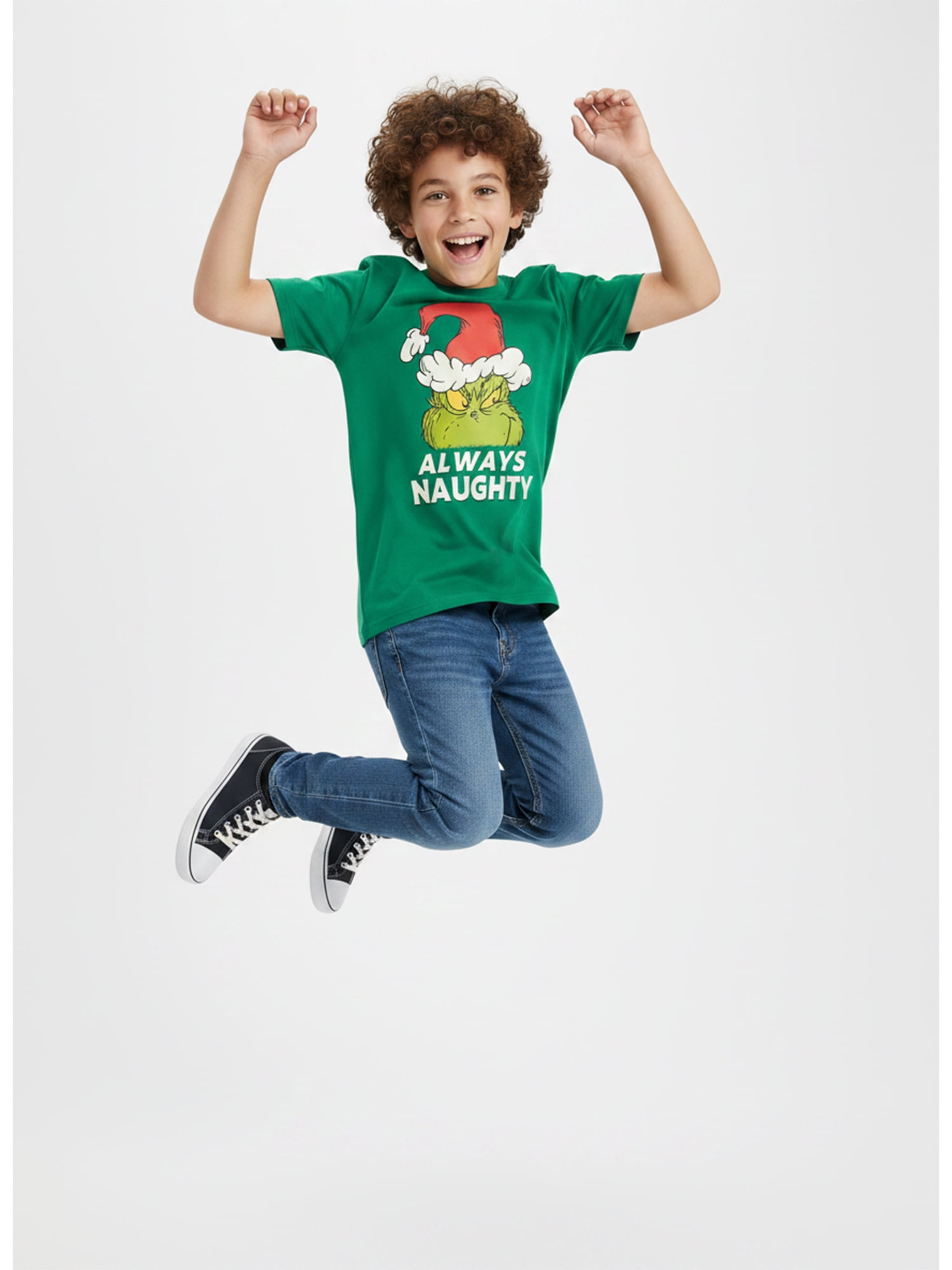 Dr. Seuss’ The Grinch, Boys' Graphic Tee with Short Sleeves, Always Naughty, Sizes XS-XXL