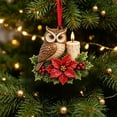 thumbnail image 5 of Christmas Bird Acrylic Ornament 3.9 Inch Poinsettia Candle Hanging Tree Decor Design E, 5 of 8