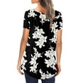 thumbnail image 4 of KISSMODA Womens Crew Neck T Shirts Short Sleeve Basic Tunic Blouse Summer Floral Tops for Plus Size, 4 of 6