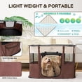thumbnail image 4 of Portable Foldable Pet Playpen Collapsible Crates Kennel Playpen for   and  &Travel playpen Outdoor or Indoor (Large(35.4" L x 27.6" W x 23.6" H), Brown), 4 of 5