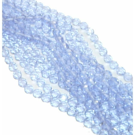 Firepolish Faceted Glass Beads - 24 Firepolish Faceted Czech Glass, Loose Beads, 8mm Light Sapphire