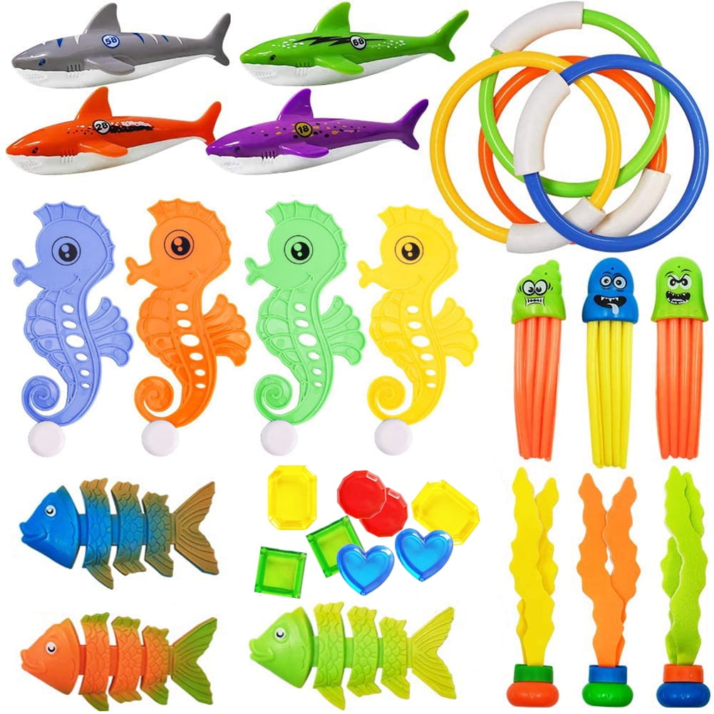 Ensemble de 29 Pcs de Jouets de Plongée sous-Marine pour Piscine pour Bébé, Fête à la Piscine, Jouets pour Bébé Ensemble de 29 Pcs de Jouets de Plongée sous-Marine pour Piscine pour Bébé, Fête à la Piscine, Jouets pour Bébé