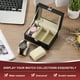 thumbnail image 4 of Caja de almacenamiento para relojes xcell de 2 ranuras, caja de relojes para hombres con tapa de vidrio, caja de madera para relojes con almohadilla removible, negra/beige, 4 of 7