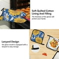 thumbnail image 4 of 5 Pcs Kitchen Set Heat Resistant Oven Mitts and Non-Slip Pot Holders with Adjustable Cooking Apron Hand Paint Sunflowers, 4 of 6