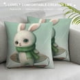thumbnail image 3 of Orinice Bunny Graphic Decorative Throw Pillow Cover for Home Couch Living Room Bed Sofa - Summer Printed on Both Sides 1PC 20x20in, 3 of 5