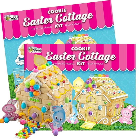 Easter Cookie Cottage Kit, DIY Baking Decorating Kit, Pack of 2, 14 Ounces per Box