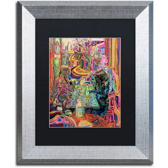 Trademark Fine Art "5 O'clock Somewhere" Canvas Art by Josh Byer, Black Matte, Silver Frame