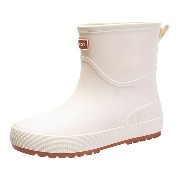 Stylish Women's Rain Shoes Design Threads Booties Winter Shoes for Men - Fashion Mid Tube Mens Winter Slip on Shoes Lace up Rain for Women Rain Boots for Car Hunting Boot Warmest Ever Made