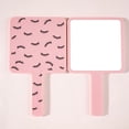 thumbnail image 1 of Miroir de Maquillage Portable Carré Rose avec Poignée Durable - Miroir Compact 9x15.8cm pour Étudiants, Retouches en Déplacement & Application Précise de Maquillage - Miroir de Bureau en Plastique Léger pour Usage Quotidien, 1 of 6