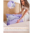 thumbnail image 5 of Purple Marble Pillow Cases Queen Size Set of 2, Smooth Satin Pillowcase for Hair and Skin, Modern Abstract Waves Silvery Farmhouse Decorative Cooling Bed Pillow Covers with Zipper, 20x30 Inches, 5 of 5
