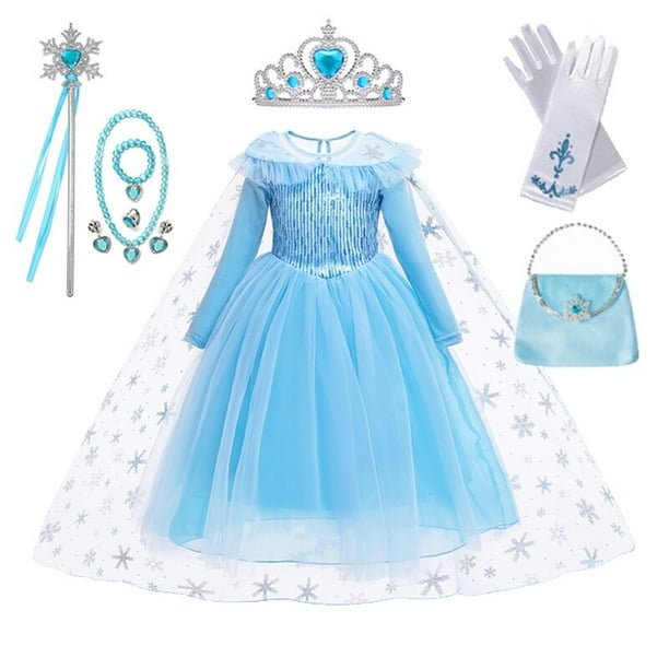 Princesse Elsa Led Light Up Robe Pour Filles Enfants Cosplay