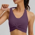 thumbnail image 6 of Women's Cropped Yoga Shirts Halter Neck Sleeveless Crop Top Built in Padded Bra Backless Pullover Tank Tops for Workout Running Purples, 6 of 8