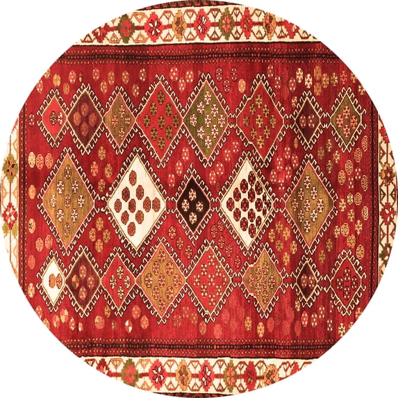 Ahgly Company Indoor Round Persian Orange Traditional Area Rugs, 7' Round