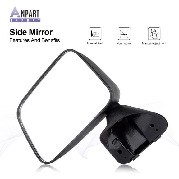 ECCPP Driver Side(LH) Manual Side View Mirror for 1987-89 for Toyota 4Runner & 1987-95 for Toyota Pickup