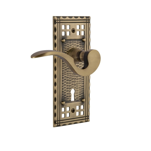 Nostalgic Warehouse Craman_Psg_238_Kh Manor Passage Door Lever Set - Brass