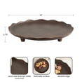 thumbnail image 3 of Kate and Laurel Alessia Modern Decorative Scalloped Round Footed Metal Tray, 16 Inch Diameter, Bronze, Transitional Food-Safe Cast Aluminum Pedestal Tray with Rough Texture and Deckled Edge, 3 of 8