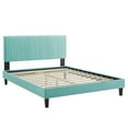 thumbnail image 2 of Modway Peyton Performance Velvet Queen Platform Bed in Mint, 2 of 10