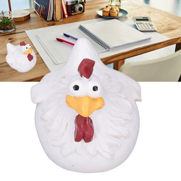 Estatua De Pollo Con Ojos Grandes, Divertida Decoración De Jardín De Pollo, Pintura A Mano, Pequeña Para Jardín, Patio Trasero, Escaleras