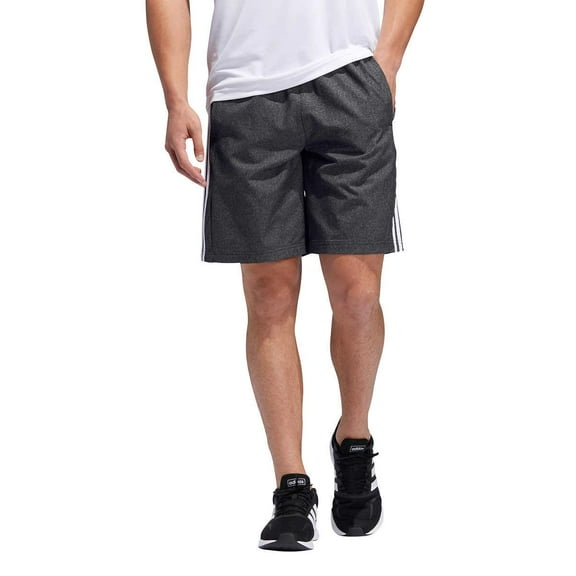 adidas Men’s Woven Active Short (Black/White Stripe, Medium)