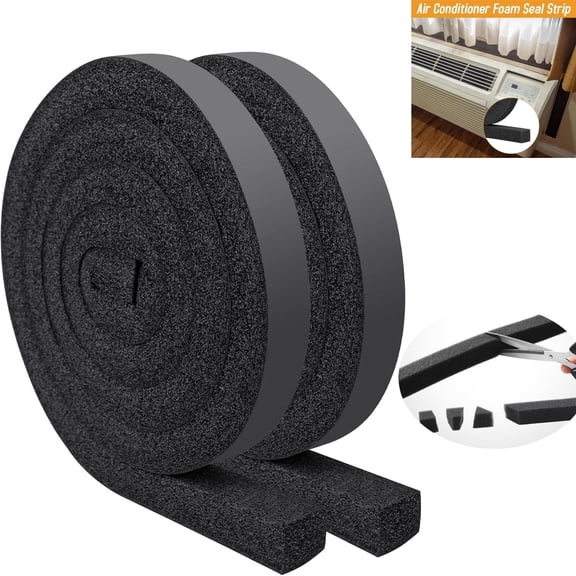 2 Roll 13FT Air Conditioner Foam Strip,Tutuviw 1 X 1 Inch Foam Weather Stripping,Non Adhesive Insulating Strip,High Resilience Weatherseal Tape Energy Saving for Window Door Summer