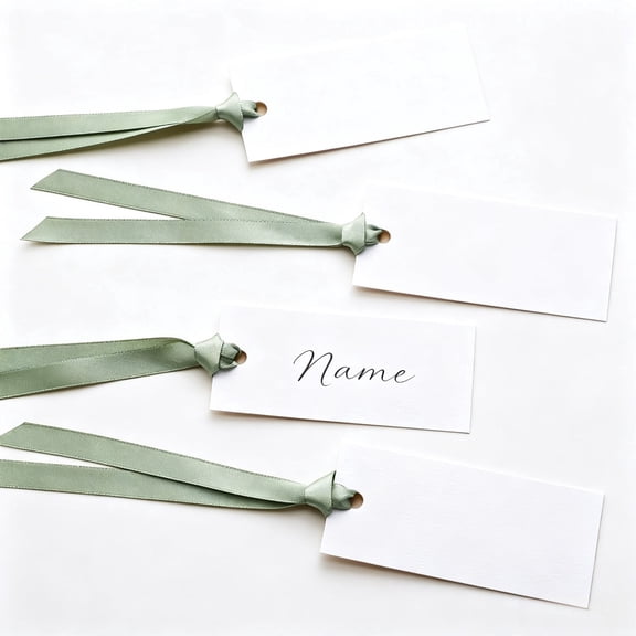 Place Cards with Ribbon 30 Pcs Blank Name for Wedding Table Setting 3.54 Inch